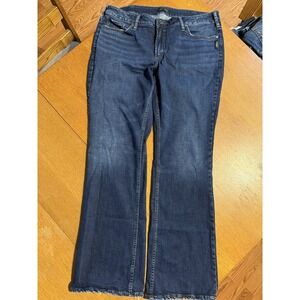 Silver Jeans Co Suki Slim Bootcut Jeans W36 L32 Dark Wash Mid Rise Stretch